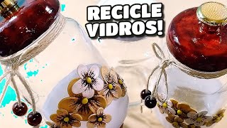TRANSFORME VIDROS RECICLÁVEIS EM LINDOS POTES DECORATIVOS EM BISCUIT!