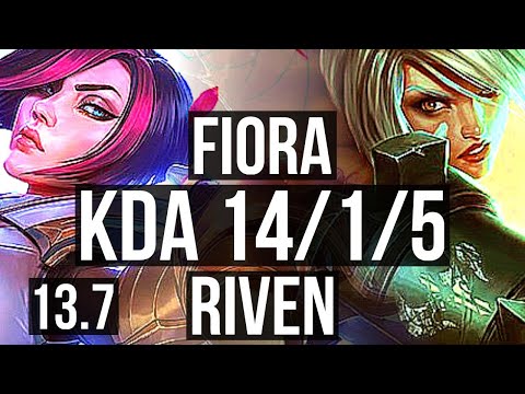 FIORA vs RIVEN (TOP) | 14/1/5, Quadra, Legendary, 900K mastery | KR Diamond | 13.7