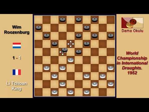 Li Tchoan King (FRA) - Wim Roozenburg (NLD). Draughts World Championship. 1952.