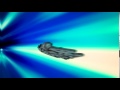 Millennium Falcon Flying Through A Light Speed Wormhole