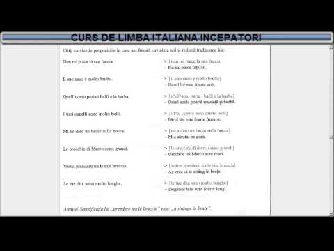 Învață  Italiana Online Curs Incepatori (tema+dictionar) - Lectia 31