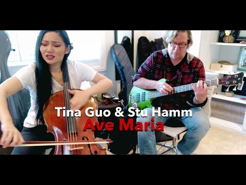 Tina Guo & Stu Hamm Rehearsal - Ave Maria (Bach/Gounod) Bass and Cello