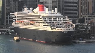 Cunard Ocean Liner Queen Mary 2 a spectacular sight arriving in Sydney on World Cruise 2026