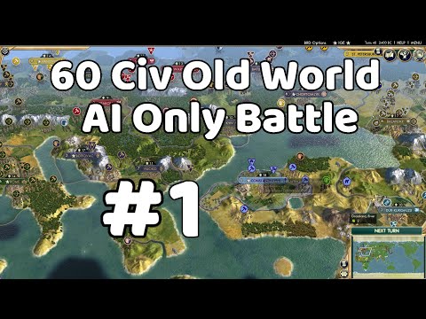 Most Packed Map Yet? - 60 Civ Old World Civ 5 AI Only Battle #1