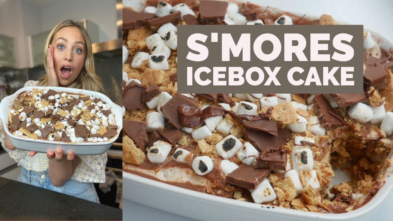 S'MORES ICEBOX CAKE! EASY No-Bake 20-Minute Dessert! | Full Recipe Tutorial How To | Skyler Bouchard