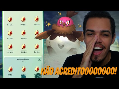 CHOQUEI 24 OVOS DE 12KM E CONSEGUI O NOVO SHINY DO POKÉMON GO  E OUTROS 4 SHINY! EVENTO DO GIOVANNI.