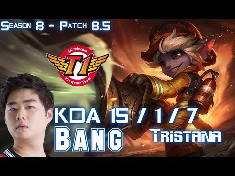 SKT T1 Bang TRISTANA vs EZREAL ADC - Patch 8.5 KR Ranked