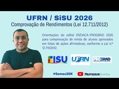 Prof. Cassildo Souza - UFRN / SiSU 2026 - How to prove income?