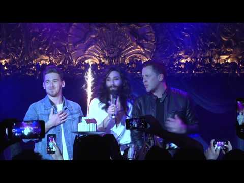 CONCHITA and Scott Mills sing Happy Birthday to Nathan Trent from Austria | 2017 London Eurovision