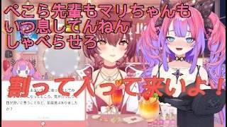 ぺこらでマウントを取り合うマリンとヴィヴィ【ホロライブ切り抜き】