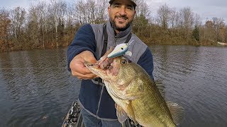 Bass Fishing in Deep Cold Water (Bonus Slab Crappie!!!)