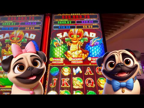 All THREE BONUSES on San Bao Dragons Slot Machine | Gambling Pugs