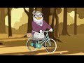 DuckTales 2017 Mrs Beakley Is Riding Her Bicycle With Rear Basket