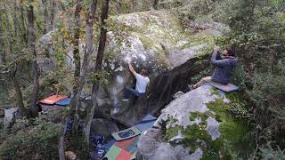 Video thumbnail of Eden roc, 7b+ (sit). Fontainebleau