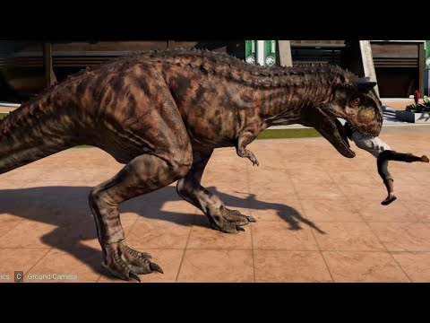 Jurassic World Evolution - Carnotaurus & Ceratosaurus Breakout & Fight! (1080p 60FPS)
