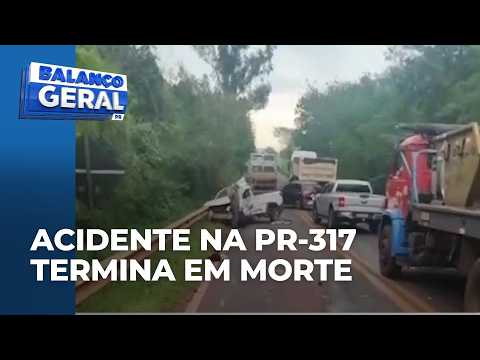 Acidente entre carro e carreta deixa um homem morto na PR-317, no trevo de Ouro Verde do Oeste