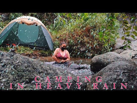 SOLO CAMP IN HEAVY RAIN || Camping Girl || Solo Camping || solo camp ofernight || salsa erawati