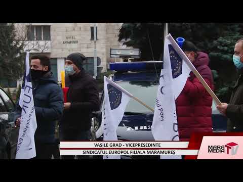 Polițiștii din Sindicatul EUROPOL au protestat în fața Prefecturii Maramureș