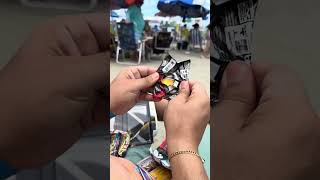 Opening a Pokémon booster on the beach #pokemon #pokemoncards #pokemontcg #pokemongo