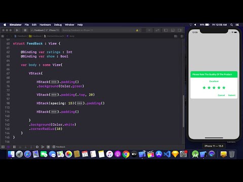 Feedback With Ratings Bar Using SwiftUI - Feedback Form Using SwiftUI - SwiftUI Tutorial