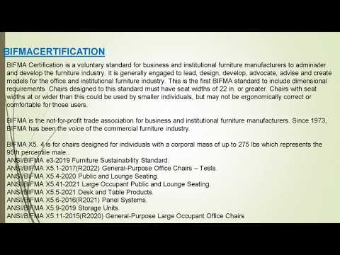 BIFMA Certification, Level 1, 2 & 3