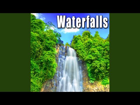 Medium Sized Waterfall, Flowing Strongly from a Close Perspective