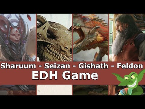 Sharuum vs Seizan vs Gishath vs Feldon EDH / CMDR game play for Magic: The Gathering