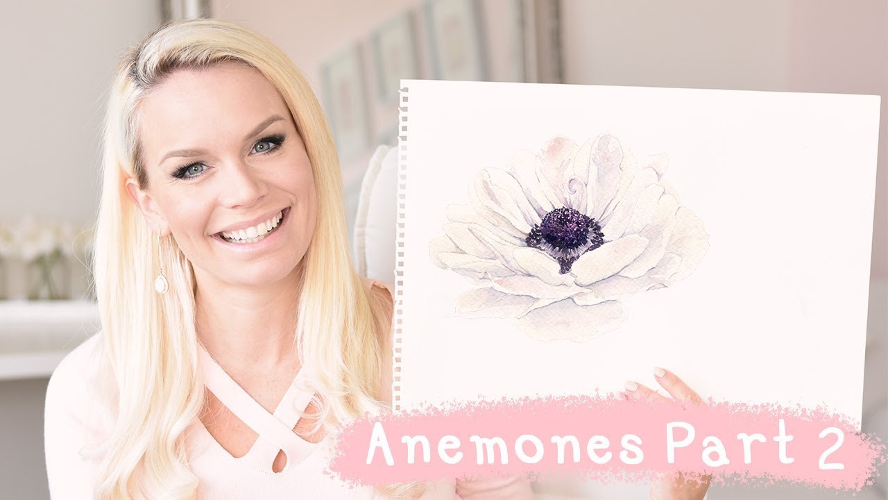 Paint With Me! Watercolor Flower Speed Painting | Timelapse | Anemone