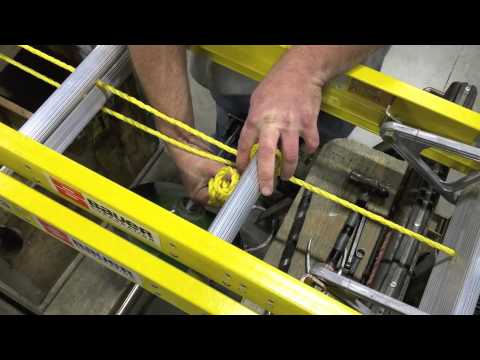 How to repair a rope kit for an extension ladder