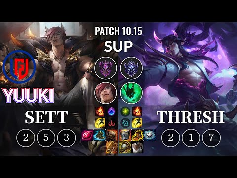 LGD Yuuki Sett vs Thresh Sup - KR Patch 10.15