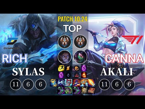 DYN Rich Sylas vs T1 Canna Akali Top - KR Patch 10.24