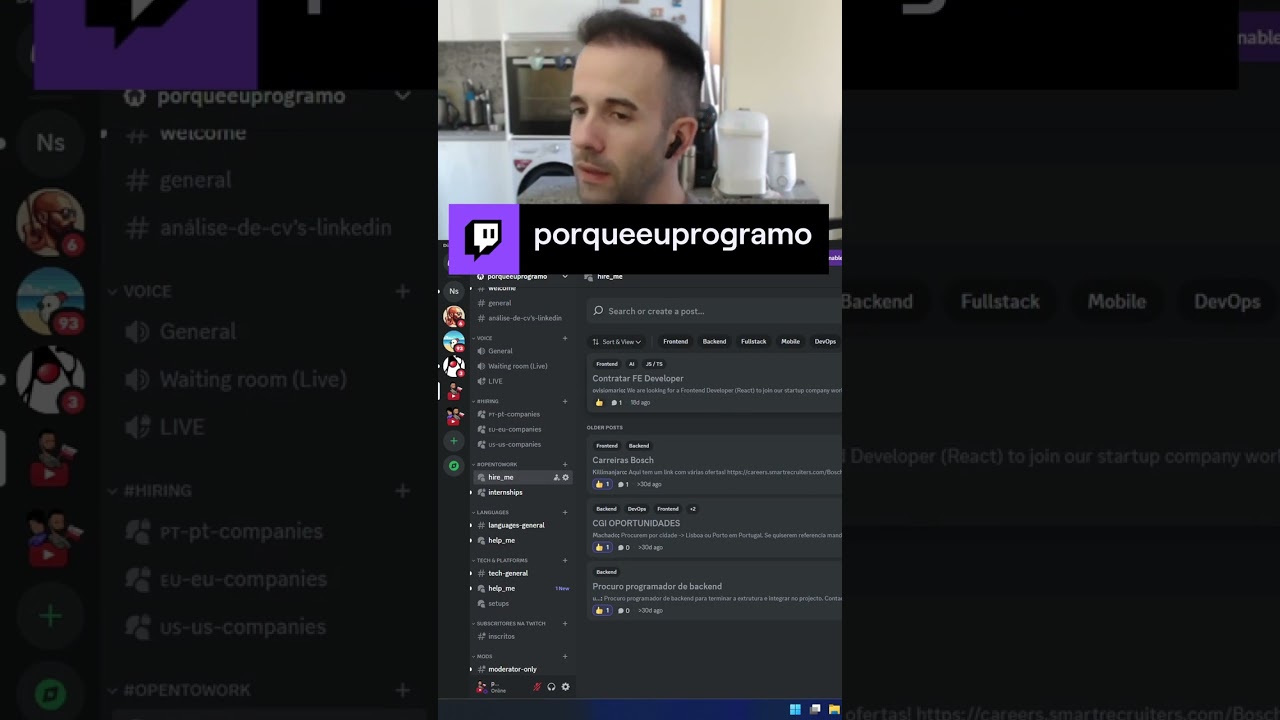 Procuras Trabalho em IT ? | TWITCH Dom Qua 18:00 - 19:30
