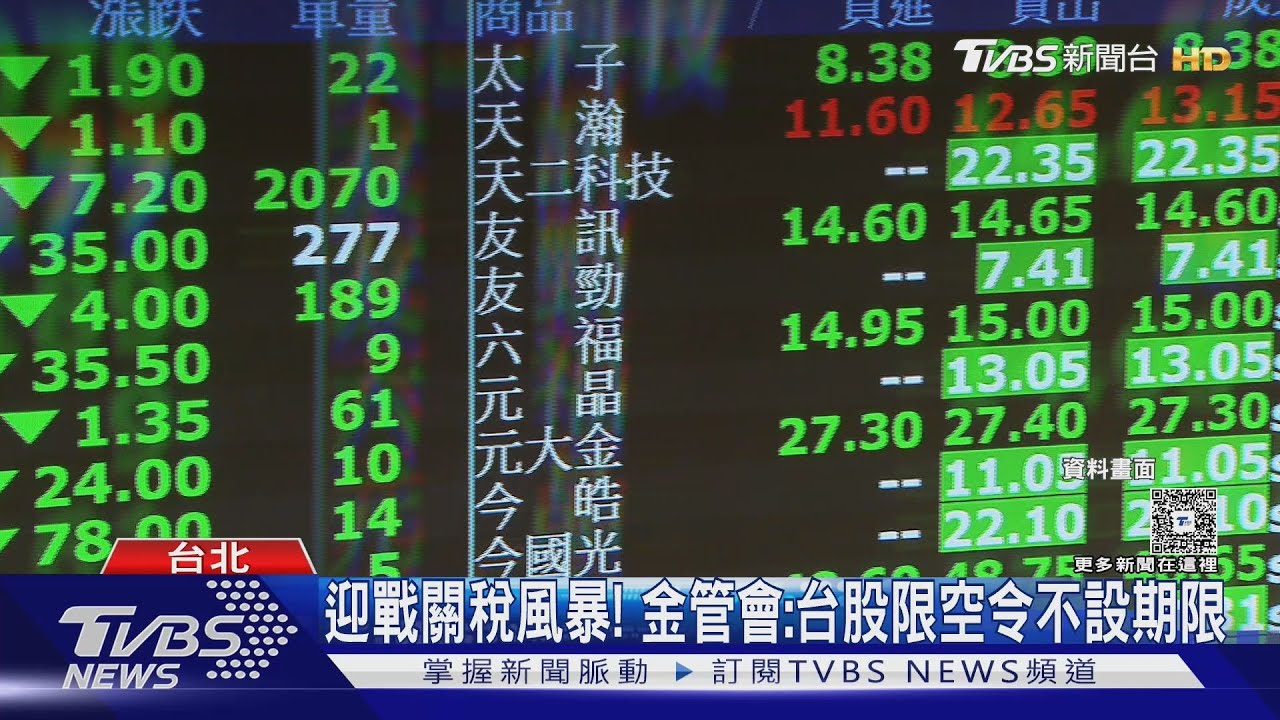 迎戰關稅風暴! 金管會:台股限空令不設期限