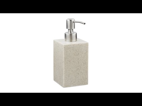 Porte-savon liquide pompe en inox carré Argenté - Blanc