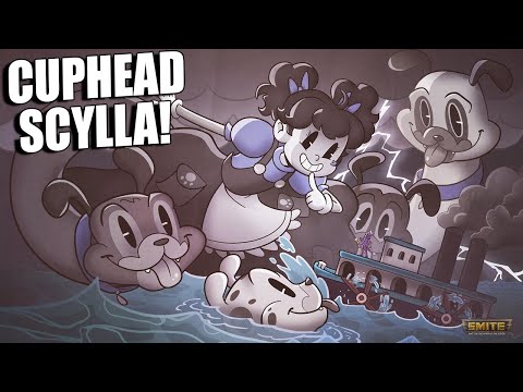 MY FAVORITE CUPHEAD THEMED SKIN! SPECIAL EMOTE IS SO CUTE! - Smite Scylla Arena Gameplay