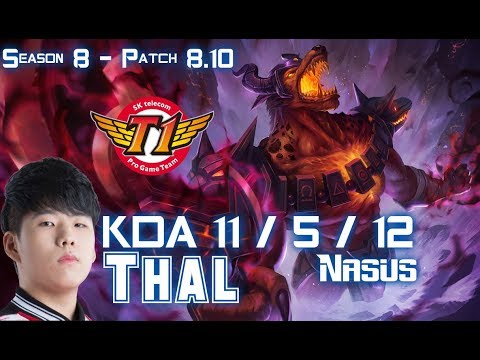 SKT T1 Thal NASUS vs GNAR Top - Patch 8.10 KR Ranked