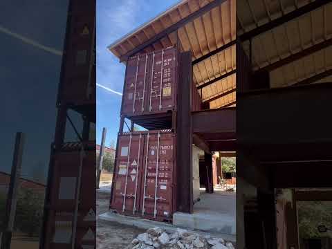 Shipping container house build from scratch using lots of second hand materials