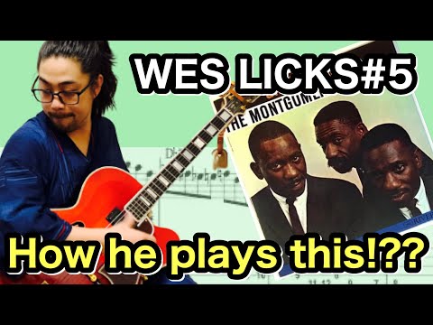 【Jazz Guitar Licks】Wes Montgomery licks#5 Back to bock 2-5-1 Chord Progression & Picking technique