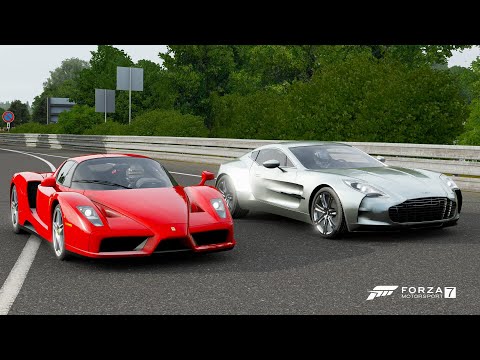 Forza 7 Drag race: Ferrari Enzo vs Aston Martin One-77