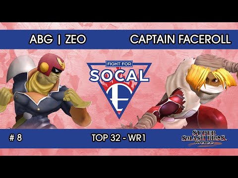 Fight For SoCal 8 - ABG | Zeo (Captain Falcon) VS Captain Faceroll (Sheik) - SSBM - Top 32 (WR1)