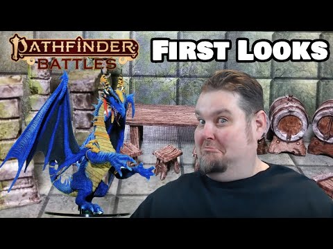 Pathfinder Battles Miniatures First Look ---  Gargantuan Blue Dragon Shattered Star Case Incentive