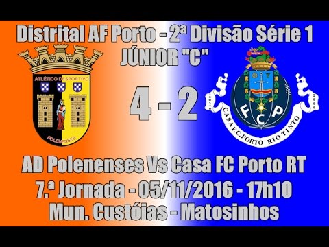 Distrital Iniciados 2ª Div. S1 - AF Porto - 7ª Jorn. "AD Polenenses Vs Casa FC Porto RT" 2016/17