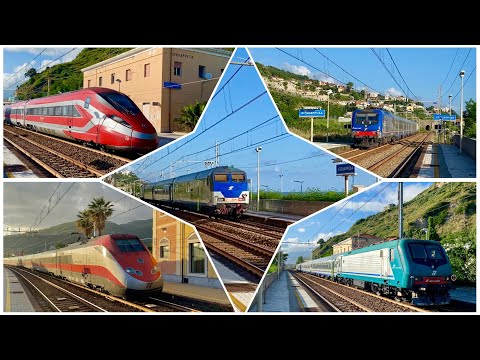 Treni in transito e in servizio viaggiatori tra le fermate di Acquappesa e Guardia Piemontese Terme