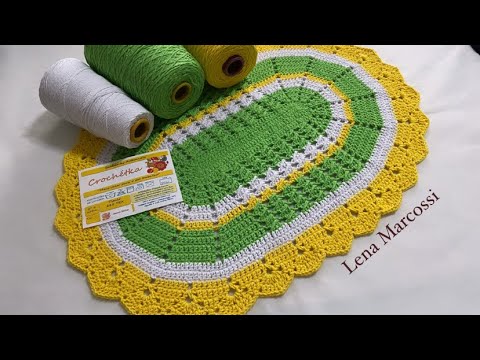 TAPETE LIMA LIMÃO DE CROCHÊ (Parte 1/2 Canhoto) @LenaMarcossi1 #crochétka #crochet