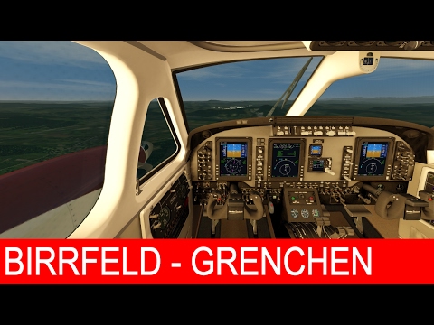Aerofly 2 Flight Simulator | King Air C90 - Birrfeld to Grenchen [Gloomy Sunset]