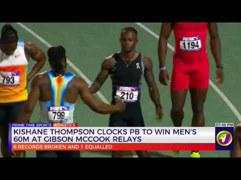 Kishane Thompson Clocks PB To Win Men's 60M At Gibson Mccook Relays  | TVJ Sports