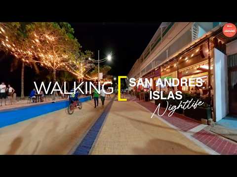 [4K] Nightlife. Walking San Andrés Islas, Colombia.