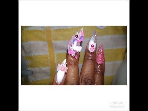 ◇Tickled pink unicorn nails◇How to|Cheeks