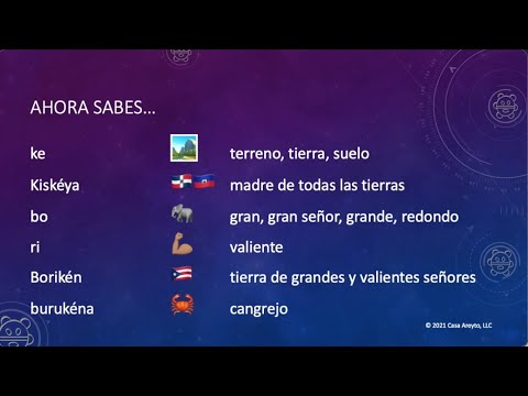 Let's Talk Taíno en español 5 - Lugares con "ke"