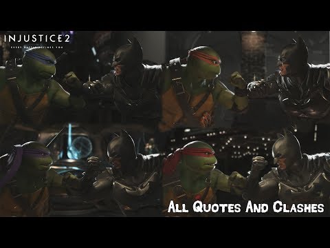 Injustice 2 - All TMNT & Batman Intro Quotes & Clashes [DLC Fighter Pack 3]